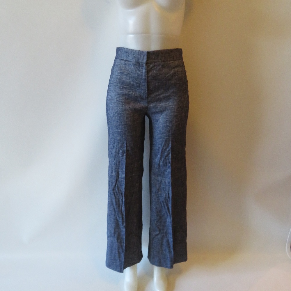 THEORY HEATHERED BLUE PANTS TROUSERS SZ 2 *